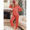 imageEkouaer Silk Pajamas for Women Satin Pajama Sets Button Down Lounge Sets Silky Pajama Long Pants Sleepwear with PocketsChristmas Red