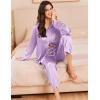 imageEkouaer Silk Pajamas for Women Satin Pajama Sets Button Down Lounge Sets Silky Pajama Long Pants Sleepwear with PocketsLight Purple