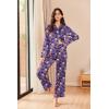 imageEkouaer Silk Pajamas for Women Satin Pajama Sets Button Down Lounge Sets Silky Pajama Long Pants Sleepwear with PocketsPurple Halloween