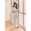 imageEkouaer Women Waffle Knit Lounge Sets Short Sleeve Top and Long Pant Pajama Set Loungewear 2 Piece Pjs Set with PocketsGrey