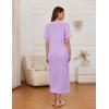 imageEkouaer Zip Up Robe for Women Long Housecoat Waffle Knit Bathrobes Cozy Full Length Nightgown with Pockets S4XLLavender