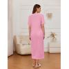 imageEkouaer Zip Up Robe for Women Long Housecoat Waffle Knit Bathrobes Cozy Full Length Nightgown with Pockets S4XLPink