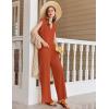 imageEkouaer Lounge Sets for Women 2 Piece Outfits Knit Cap Sleeve PJ Tops Long Pajama Pants Casual Sweater SetCaramel