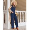 imageEkouaer Lounge Sets for Women 2 Piece Outfits Knit Cap Sleeve PJ Tops Long Pajama Pants Casual Sweater SetNavy Blue