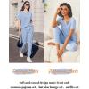 imageEkouaer Lounge Sets for Women 2 Piece Pjs Short Sleeve Pajamas Set Joggers Pants Sleepwear Soft Outfits SXXLLight Blue