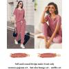 imageEkouaer Lounge Sets for Women 2 Piece Pjs Short Sleeve Pajamas Set Joggers Pants Sleepwear Soft Outfits SXXLOld Rose