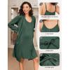 imageEkouaer Maternity Nursing Gown and Robe Set 2 Piece Waffle Breastfeeding Nightgown 3 in 1 Labor and Delivery Hospital GownEmerald Green