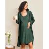 imageEkouaer Maternity Nursing Gown and Robe Set 2 Piece Waffle Breastfeeding Nightgown 3 in 1 Labor and Delivery Hospital GownEmerald Green