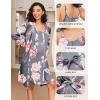 imageEkouaer Maternity Nursing Gown and Robe Set 2 Piece Waffle Breastfeeding Nightgown 3 in 1 Labor and Delivery Hospital GownGrey Floral