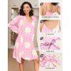 imageEkouaer Maternity Nursing Gown and Robe Set 2 Piece Waffle Breastfeeding Nightgown 3 in 1 Labor and Delivery Hospital GownPink Floral