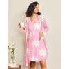 imageEkouaer Maternity Nursing Gown and Robe Set 2 Piece Waffle Breastfeeding Nightgown 3 in 1 Labor and Delivery Hospital GownPink Floral