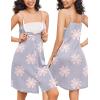 imageEkouaer Maternity Nursing Gown and Robe Set 2 Piece Waffle Breastfeeding Nightgown 3 in 1 Labor and Delivery Hospital GownPurple Floral