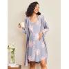 imageEkouaer Maternity Nursing Gown and Robe Set 2 Piece Waffle Breastfeeding Nightgown 3 in 1 Labor and Delivery Hospital GownPurple Floral