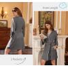 imageEkouaer Robes for Women Knee Length Kimono Bathrobe 34 Sleeve Sleep Robe Cozy Sleepwear with Pockets SXXLDark Gray