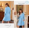 imageEkouaer Robes for Women Knee Length Kimono Bathrobe 34 Sleeve Sleep Robe Cozy Sleepwear with Pockets SXXLLight Blue