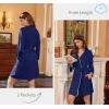 imageEkouaer Robes for Women Knee Length Kimono Bathrobe 34 Sleeve Sleep Robe Cozy Sleepwear with Pockets SXXLNavy Blue