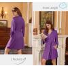 imageEkouaer Robes for Women Knee Length Kimono Bathrobe 34 Sleeve Sleep Robe Cozy Sleepwear with Pockets SXXLPurple