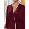 imageEkouaer Robes for Women Knee Length Kimono Bathrobe 34 Sleeve Sleep Robe Cozy Sleepwear with Pockets SXXLWine Red