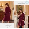 imageEkouaer Robes for Women Knee Length Kimono Bathrobe 34 Sleeve Sleep Robe Cozy Sleepwear with Pockets SXXLWine Red