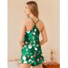 imageEkouaer Satin Pajama Set for Women 2 Piece Camisole Top and Shorts Silk Lingerie with Ruffle Floral NightwearGreen Christmas