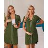 imageEkouaer Womens Nightgown Button Down Sleep Shirts Short Sleeve Nightshirt VNeck Sleepdress Soft SleepwerArmy Green