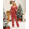 imageEkouaer Womens Pajama Sets 2 Piece Lounge Outfits Soft Long Sleeve Ladies Pjs Loungewear Top and Pants with Pocket SleepwearChristmas Red