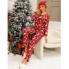 imageEkouaer Womens Pajama Sets 2 Piece Lounge Outfits Soft Long Sleeve Ladies Pjs Loungewear Top and Pants with Pocket SleepwearChristmas Red