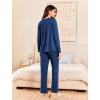 imageEkouaer Womens Pajama Sets 2 Piece Lounge Outfits Soft Long Sleeve Ladies Pjs Loungewear Top and Pants with Pocket SleepwearCobalt Blue