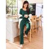 imageEkouaer Womens Pajama Sets 2 Piece Lounge Outfits Soft Long Sleeve Ladies Pjs Loungewear Top and Pants with Pocket SleepwearGreen