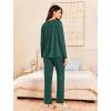 imageEkouaer Womens Pajama Sets 2 Piece Lounge Outfits Soft Long Sleeve Ladies Pjs Loungewear Top and Pants with Pocket SleepwearGreen