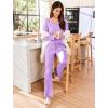 imageEkouaer Womens Pajama Sets 2 Piece Lounge Outfits Soft Long Sleeve Ladies Pjs Loungewear Top and Pants with Pocket SleepwearLilac