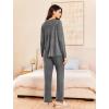 imageEkouaer Womens Pajama Sets 2 Piece Lounge Outfits Soft Long Sleeve Ladies Pjs Loungewear Top and Pants with Pocket SleepwearMgrey