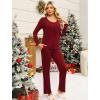 imageEkouaer Womens Pajama Sets 2 Piece Lounge Outfits Soft Long Sleeve Ladies Pjs Loungewear Top and Pants with Pocket SleepwearWine Red