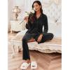 imageEkouaer Womens Velvet Pajamas Set Long Sleeve Button Up Sleepwear Soft 2 Piece Loungewear Pj SetBlack