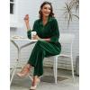 imageEkouaer Womens Velvet Pajamas Set Long Sleeve Button Up Sleepwear Soft 2 Piece Loungewear Pj SetGreen