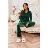 imageEkouaer Womens Velvet Pajamas Set Long Sleeve Button Up Sleepwear Soft 2 Piece Loungewear Pj SetGreen