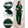 imageEkouaer Womens Velvet Pajamas Set Long Sleeve Button Up Sleepwear Soft 2 Piece Loungewear Pj SetGreen