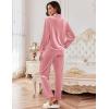 imageEkouaer Womens Velvet Pajamas Set Long Sleeve Button Up Sleepwear Soft 2 Piece Loungewear Pj SetLight Pink