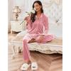 imageEkouaer Womens Velvet Pajamas Set Long Sleeve Button Up Sleepwear Soft 2 Piece Loungewear Pj SetLight Pink