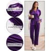 imageEkouaer Womens Velvet Pajamas Set Long Sleeve Button Up Sleepwear Soft 2 Piece Loungewear Pj SetPurple