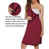 imageEkouaer Labor and Delivery Gown for Hospital 3 in 1 Nursing Dress Sleeveless Maternity Snap Button Breastfeeding NightgownWine Red