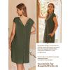 imageEkouaer LaborDeliveryHospital Gown Nursing Nightgown Maternity Sleepwear With Pockets Postpartum Gowns with Button SXXLArmy Green