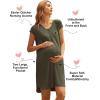 imageEkouaer LaborDeliveryHospital Gown Nursing Nightgown Maternity Sleepwear With Pockets Postpartum Gowns with Button SXXLArmy Green