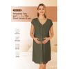 imageEkouaer LaborDeliveryHospital Gown Nursing Nightgown Maternity Sleepwear With Pockets Postpartum Gowns with Button SXXLArmy Green