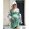 imageEkouaer Maternity Robe Nursing Robes for Hospital Labor Delivery V Neck Pregnancy Bathrobe Womens Postpartum NightgownGray Green