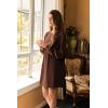 imageEkouaer Nightgowns for Women Long Sleeve Sleep Shirts Waffle Knit Nightshirts Soft Sleep Dress Oversized SleepwearBrown