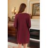 imageEkouaer Nightgowns for Women Long Sleeve Sleep Shirts Waffle Knit Nightshirts Soft Sleep Dress Oversized SleepwearDark Red