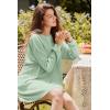 imageEkouaer Nightgowns for Women Long Sleeve Sleep Shirts Waffle Knit Nightshirts Soft Sleep Dress Oversized SleepwearIce Green