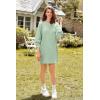 imageEkouaer Nightgowns for Women Long Sleeve Sleep Shirts Waffle Knit Nightshirts Soft Sleep Dress Oversized SleepwearIce Green