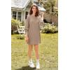 imageEkouaer Nightgowns for Women Long Sleeve Sleep Shirts Waffle Knit Nightshirts Soft Sleep Dress Oversized SleepwearKhaki